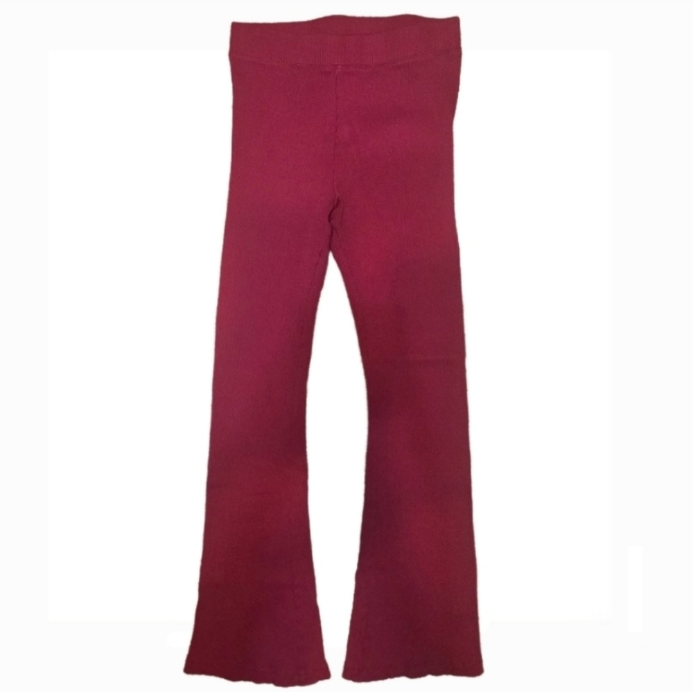 Victoria’s Secret PINK Womens Medium Collegiate Cable-Knit Foldover Flare Pants - Picture 1 of 4